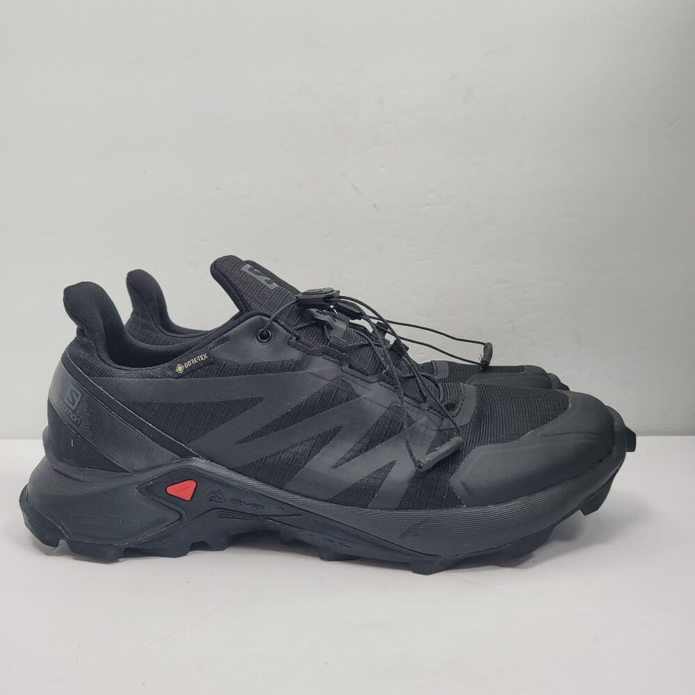 Salomon Supercross Men's Gore-Tex Black Running Shoes 408092 US Size 10
